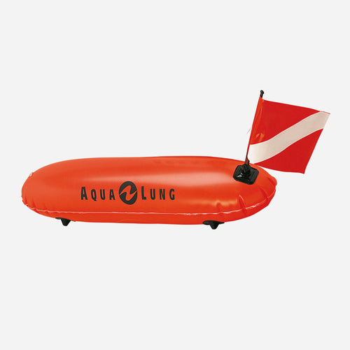 Orange torpedo surface buoy